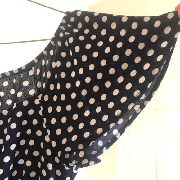 Dark Blue Polka Dot Dress - Picture 5 of 9